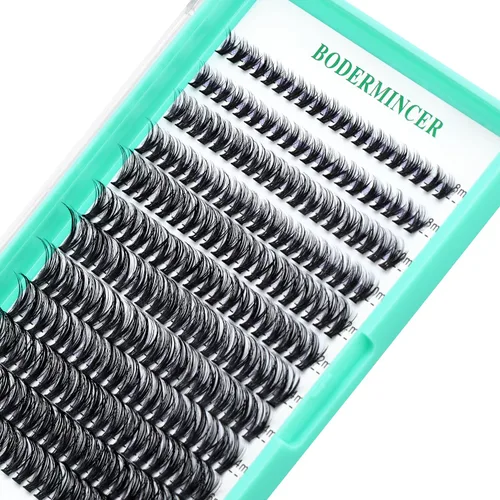 Miniatura 23 de Bodermincer Extensión de pestañas 240 piezas C Curl 10D/20D Cluster 8/9/10/11/12mm, 10/11/12/13/14mm, 12/13/14/15/16mm mezcladas, pestañas postizas