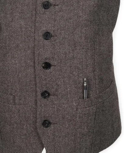 Miniatura 4 de Ruth&Boaz Chaleco de traje de negocios de tweed de lana y 5 botones con 2 bolsillos