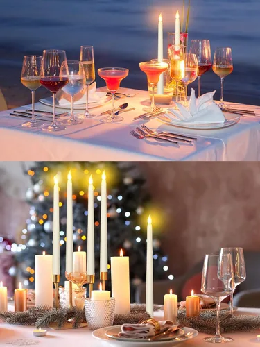 Miniatura 5 de Retisee 30 velas LED sin llama de 11 pulgadas, a granel, funciona con pilas, velas LED parpadeantes para decoración de San Valentín, cumpleaños