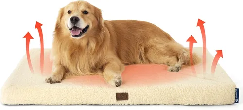 Miniatura 63 de Bedsure Camas para Perros Tamaño Grande - Cómodas Camas Planas para Mascotas con Funda Lavable Extraíble, Alfombrilla de Espuma Ortopédica