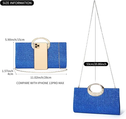 Miniatura 3 de Labair Bolso de mano con diamantes de imitación para mujer, bolso de noche de cristal, bolso de mano para fiesta de boda, fiesta de graduación