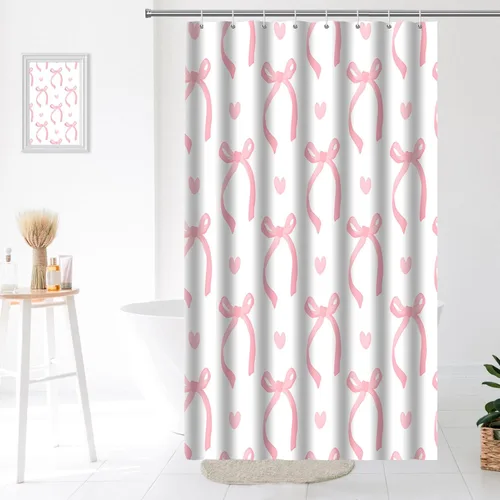 Miniatura 27 de Decoración de baño hippie retro, cortina de ducha de vaca y fresa, tela de poliéster impermeable, 72 x 72 pulgadas, albaricoque