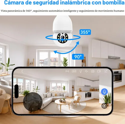 Miniatura 4 de Light Bulb Security Camera, 5G&2.4GHz WiFi Light Bulb Cameras Wireless Outdoor Indoor, Lightbulb Camera for Home Security, Two-Way Talk,Color Night