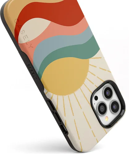 Miniatura 2 de Casely Funda para iPhone 13 Pro Max Here Comes The Sun Colorblock Sunset Compatible con MagSafe Diseño protector audaz