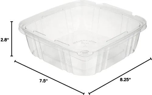 Miniatura 17 de Restaurantware Tamper Tek - Contenedores para llevar de 48 onzas, 100 recipientes a prueba de manipulaciones, tapa con bisagras, recipientes