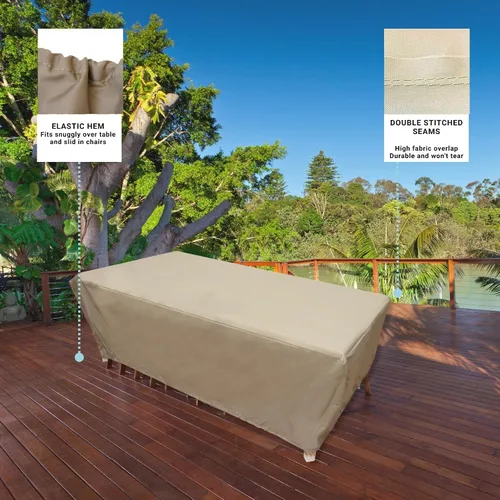 Miniatura 3 de Formosa Covers Funda prémium para mesa de comedor de patio al aire libre y hasta 6 sillas de comedor que se deslizan principalmente debajo