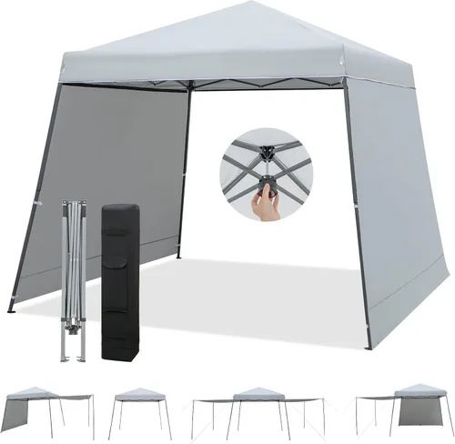 Miniatura 11 de Tangkula Toldo desplegable de 10 x 9.2 pies con paredes laterales, tienda de campaña para exteriores UPF50+ con 8 estacas, 4 cuerdas de viento