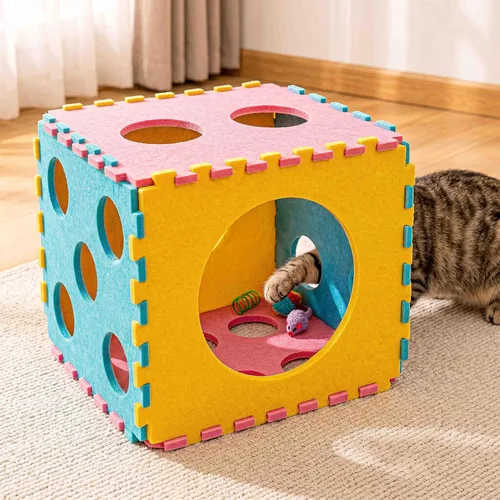 Miniatura 3 de 41 Piezas Juguetes Interactivos para Gatos de Interior, Juguetes para Gatitos con Bonita Cama Casa para Gatos, Juguetes de Hierba Gatera, Cuerda