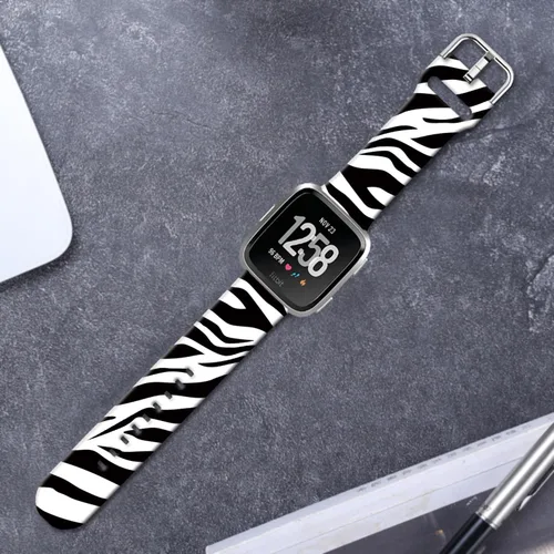 Miniatura 7 de Correas de reloj de silicona suave compatibles con Fitbit Versa 2/Versa/Fitbit Versa Lite/SE, correa de repuesto con bonito patrón floral de 0.98