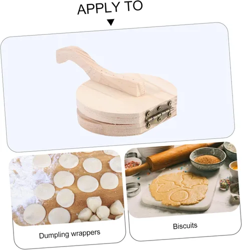 Miniatura 6 de STOBAZA Prensador de masa de madera para hacer albóndigas, herramienta de prensado para varias formas