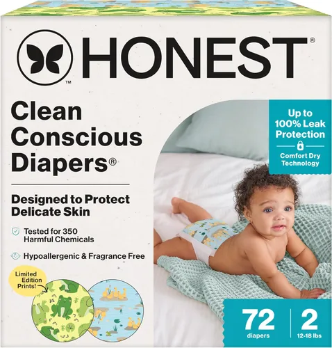 Miniatura 17 de The Honest Company Clean Conscious - Pañales para pieles delicadas, hasta un 100% a prueba de fugas, hipoalergénicos, sin fragancia, género neutro