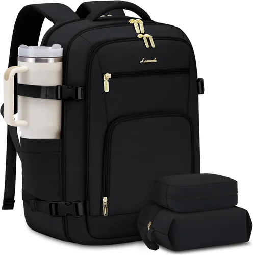 Miniatura 45 de LOVEVOOK Mochila de viaje para mujer y hombre, Beige, Mochilas de viaje