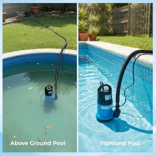 Miniatura 8 de Bomba de Agua Sumergible 3/4 HP Bomba de Sumidero Termoplástica Portátil Bomba Utilitaria de Alto Flujo Remoción de Agua para Drenaje de Piscina