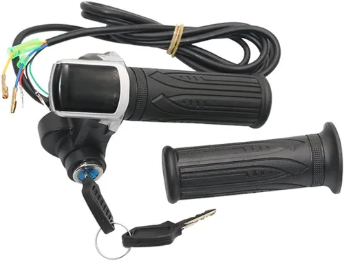 Miniatura 4 de HUIOP Empuñadura eléctrica para bicicleta, acelerador de agarre de bicicleta eléctrica de 24 V/36 V/48 V con pantalla de batería LCD, agarre