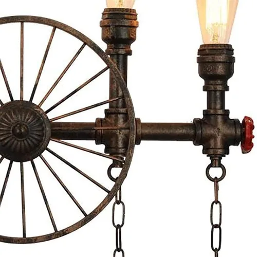 Miniatura 3 de Aplique de pared LED vintage, lámpara de tocador de baño de 4 luces, lámpara de pared industrial de tubería de agua negra de 25 pulgadas, lámpara
