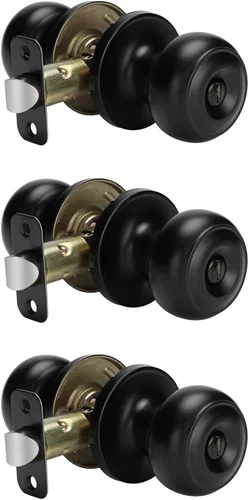 Miniatura 84 de Goldenwarm - Perillas interiores de puerta de bronce aceitado, perillas para puerta de dormitorio, pomo de puerta de bronce con privacidad, perilla