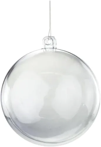 Miniatura 3 de Homeford Bola redonda de plástico transparente rellenable, bola esférica, adorno colgante para árbol de Navidad, 2 pulgadas, 12