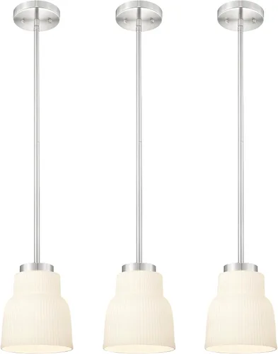 Miniatura 11 de FEMILA Lámpara Colgante Dorada, Accesorios de Iluminación Colgante de 4", Iluminación para Isla de Cocina, Vidrio Martilleado, Base E26, 4FY86MIL BG