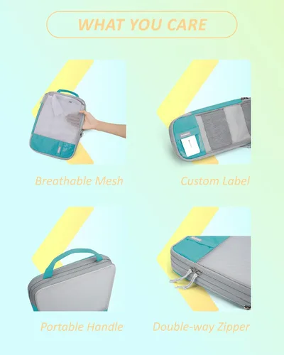 Miniatura 5 de BAGSMART - Juego de 6 cubos de compresión para maletas, juego de 6, 4 y 2, cubos organizadores de viaje, juego de bolsas expandibles, organizadores