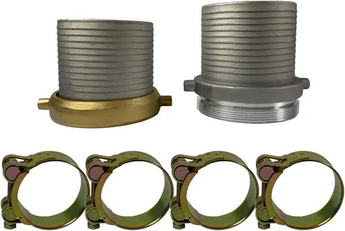 Miniatura 2 de 6" EN X 300' pies de PVC agrícola Lay Flat Discharge Pump Hose con Roscado Camlock Pin Lug