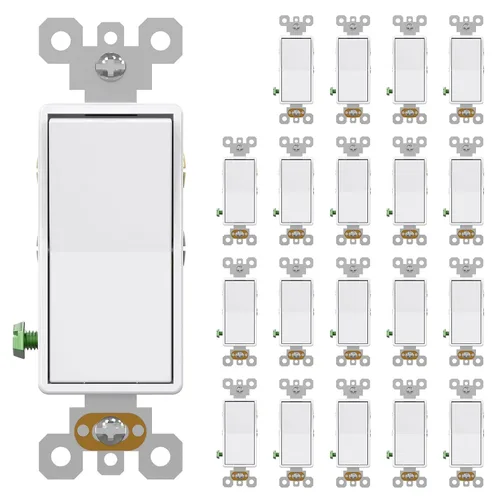 Miniatura 8 de AIDA Paquete de 1 interruptor de luz basculante Decora de 3 vías, interruptores de luz eléctricos con conexión a tierra automática de 15 amperios