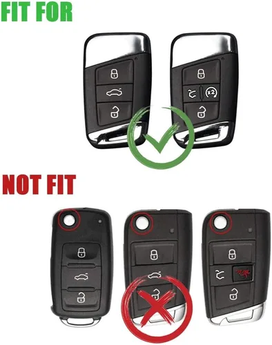Miniatura 2 de Funda de metal de aleación de zinc para llavero de automóvil, compatible con Volkswagen, VW, Atlas, Golf, Alltrack, Jetta, Passat, Arteon, Tiguan