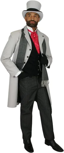 Miniatura 10 de Historical Emporium Corbata de satén jacquard para hombre, corbata victoriana eduardiana occidental para boda, Halloween, cosplay