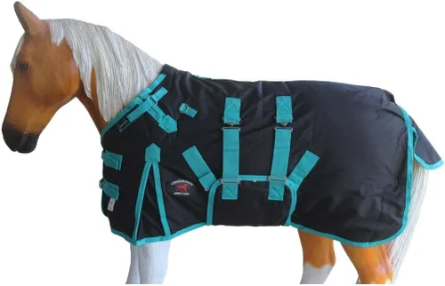 Manta de invierno de 36" 1200D para potro, poni, caballo pequeño, asno recién destetado Teal 51945