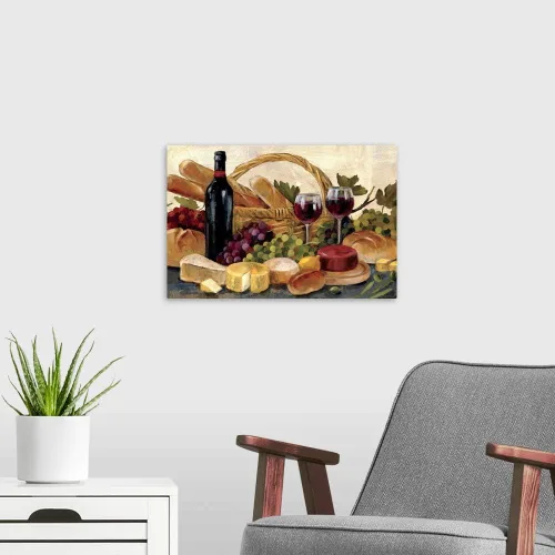 Miniatura 4 de GREATBIGCANVAS Lienzo decorativo de pared con vino toscano por la noche, decoración del hogar, 18 x 12 pulgadas