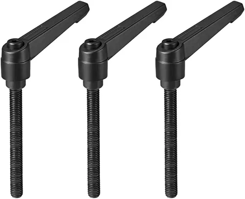 Miniatura 8 de uxcell M6 x 0.787 in Mango de palanca de sujeción ajustable Rosca Botón de trinquete macho roscado Perillas de bloqueo Tornillo giratorio Perno