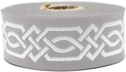 Miniatura 14 de Carrete de 10.9 yardas 0.79 pulgadas de ancho azul celta Claddagh bordado Jacquard Ribbon 20272
