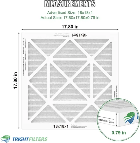 Miniatura 2 de TRIGHTFILTERS 18x18x1 Filtro de aire paquete de 4, MERV 8 filtros de aire plisados de defensa contra el polvo de reemplazo para aire acondicionado