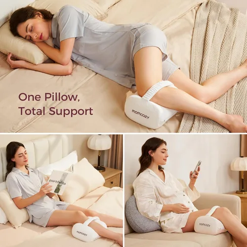 Miniatura 9 de Momcozy Almohada de rodilla para dormir de lado, espuma viscoelástica suave y diseño sin pellizcos, alivia el dolor de rodilla, piernas y ciática