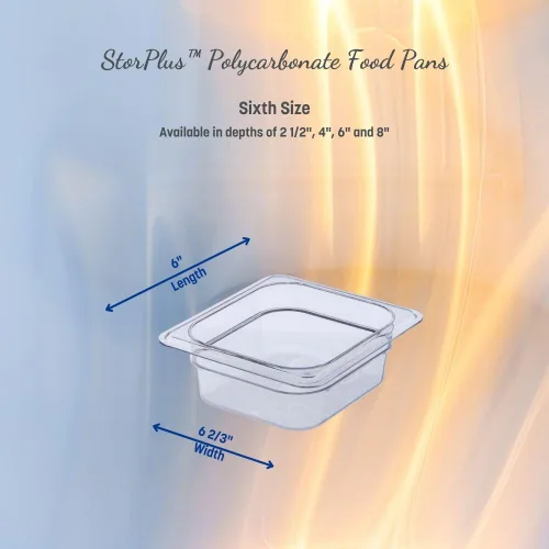 Miniatura 5 de Carlisle FoodService Products StorPlus - Recipiente para alimentos, 1/6 tamaño para servir y almacenar alimentos fríos o calientes, 1.1 cuartos