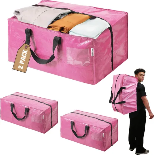 Miniatura 14 de WORKPRO 1 paquete de bolsas de mudanza extra grandes con cremalleras y asas de transporte, correas de mochila, bolsa de almacenamiento resistente