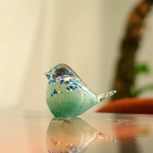 Miniatura 6 de QFkris Figuras grandes de pájaros de cristal soplado hechas a mano de 7 pulgadas, pisapapeles coleccionable, arte, escultura de animales, ornamento