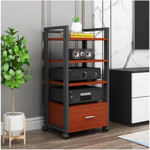 Miniatura 8 de Shelves 60 Long Multi-Tier Audio Rack with Drawer Amplifier Stand hifi AV Cabinet Mobile Kickstand CD Rack Media Storage Shelf Protects and