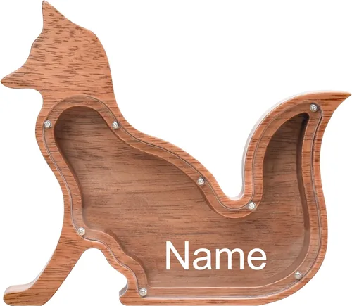 Miniatura 12 de Alcancía de madera personalizada, alcancía creativa con forma de animal, decoración personalizada para el hogar, regalos de cumpleaños de Navidad Oso