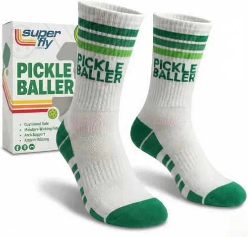 Miniatura 10 de Calcetines de rendimiento Super Fly Goods para hombres y mujeres, calcetines atléticos novedosos unisex para deportes, golf, tenis, pickleball, yoga