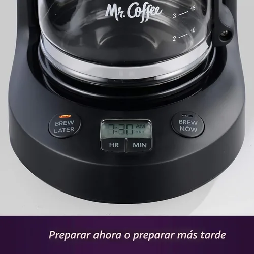 Miniatura 5 de Mr. Coffee Cafetera Programable de 5 Tazas con Pausa Automática, Jarra de Vidrio, Diseño Compacto, Negro Negro programable
