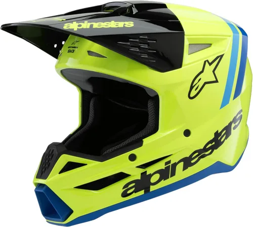 Miniatura 2 de Alpinestars SM3 Casco Deegan para jóvenes ECE06/DOT Amarillo Fluo/Negro/Azul Brillante