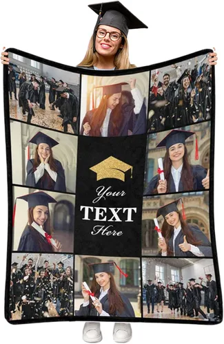 Miniatura 23 de Manta personalizada de graduación 2025, manta personalizada para regalo de graduación con nombre de la universidad, manta de felicitación
