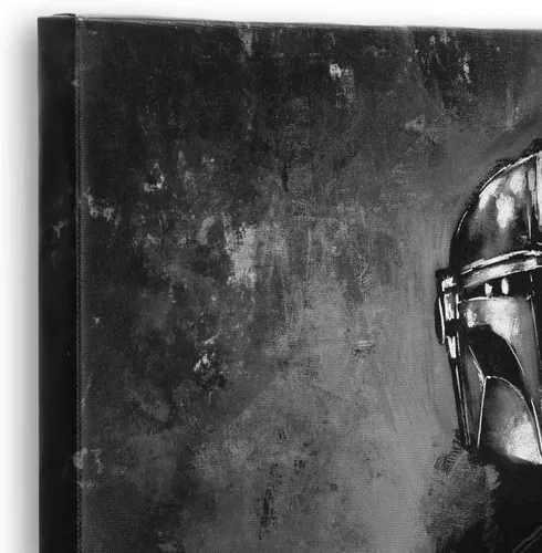 Miniatura 4 de Open Road Brands Disney Star Wars Mandalorian Gallery - Lienzo decorativo para pared, pintura mandaloriana en blanco y negro para cueva de hombre