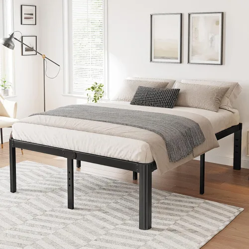Miniatura 2 de Hunlostten Armazón de Cama King de 14 pulgadas de Alto Sin Necesidad de Somier, Armazón de Cama Plataforma King de Servicio Pesado con Esquinas