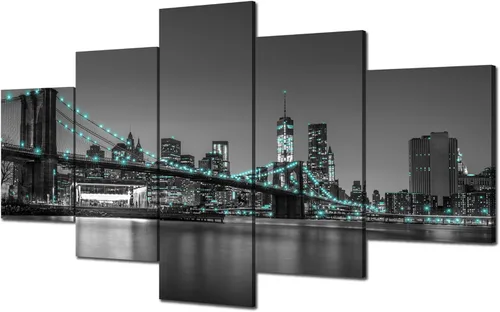 Miniatura 20 de Cawpom Arte de pared de Los Ángeles en blanco y negro, cuadro decorativo para pared, diseño de horizonte de Los Ángeles, póster de palmera, marco
