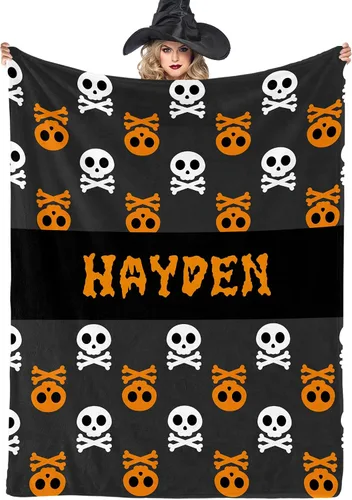 Miniatura 8 de Youltar Regalos temáticos de Halloween, manta de Halloween personalizada con nombre, regalos personalizados de Halloween para mujeres, hombres