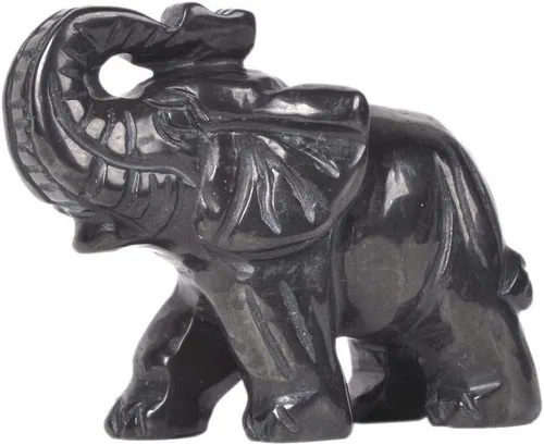 Miniatura 4 de Angelstones Figura de piedra preciosa de elefante pirita, cristal curativo, tótem de animal, piedra espiritual, 2 pulgadas