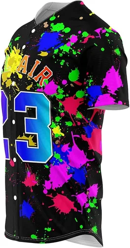 Miniatura 4 de Ouwonkin Bel Air 23 - Camisetas de béisbol de los años 90, ropa de hip hop para hombres y mujeres, camisa Belair de manga corta para fiesta temática