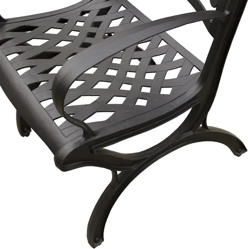 Miniatura 5 de Oakland Living Silla de comedor de patio negra de aluminio fundido tradicional al aire libre ornamentada