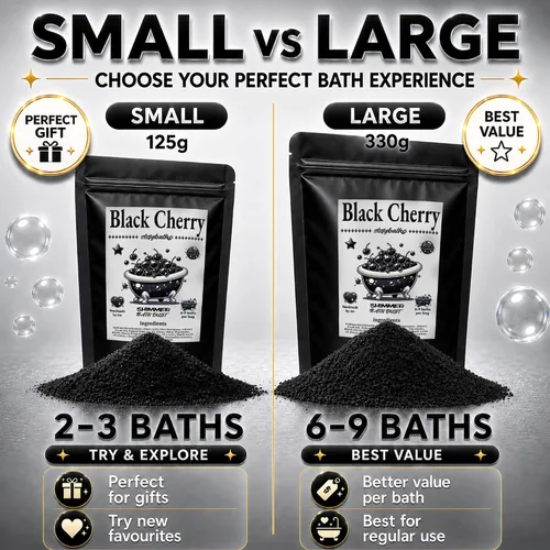 Miniatura 5 de Bomba de baño brillante de cereza negra en una bolsa - Bombas de baño perfumadas hechas a mano para mujeres, niños y hombres - Bombas de baño